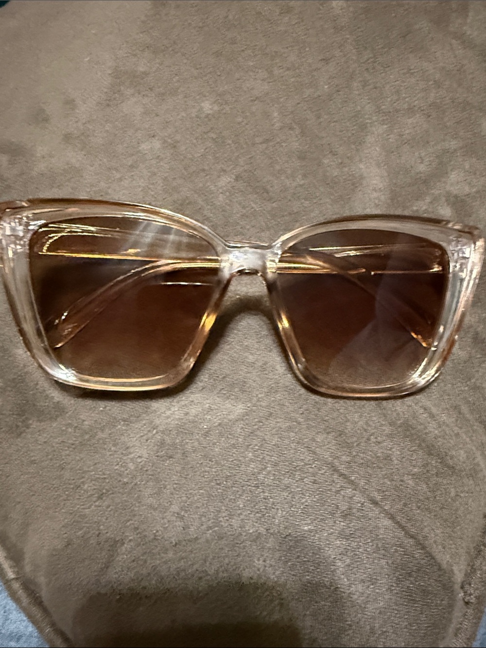 Clear Frame Brown Lens Women's Sunglasses